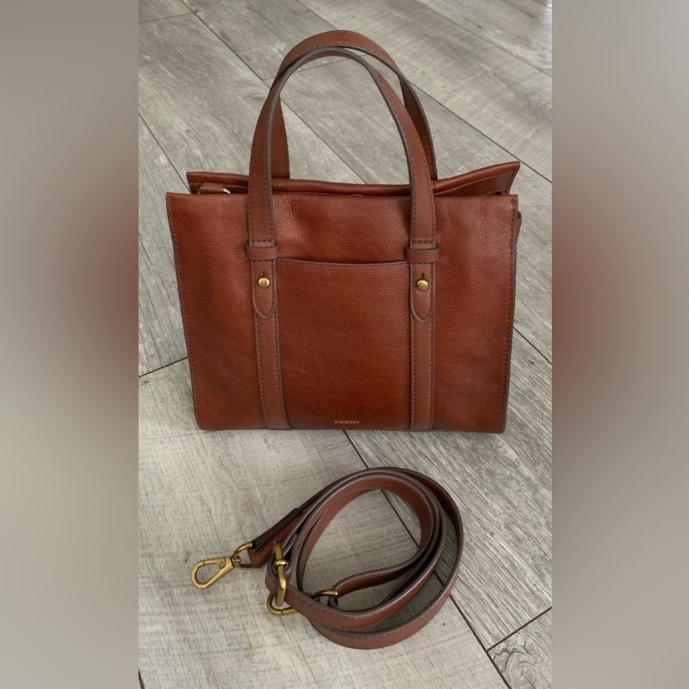 Fossil leather Kingston satchel like new